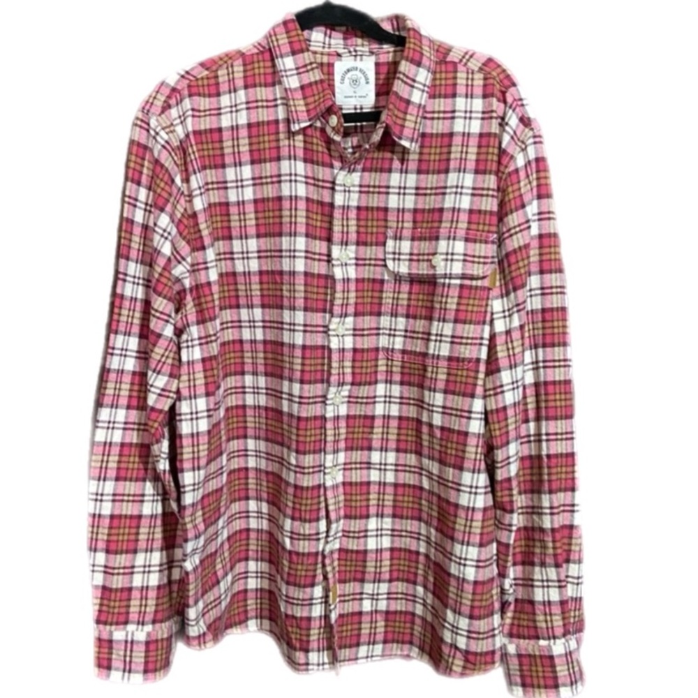 Dubinik Long Sleeve Midweight Flannel Plaid Shirt XL Outdoor Cotton Western Work